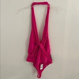 Deep V-Neck Sleeveless Twist Front Bodysuit